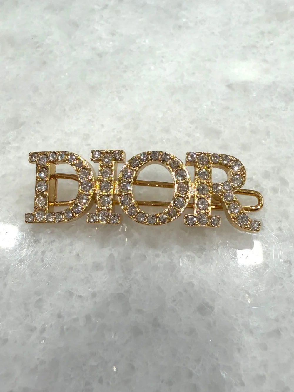 Dior Crystal logo barrette